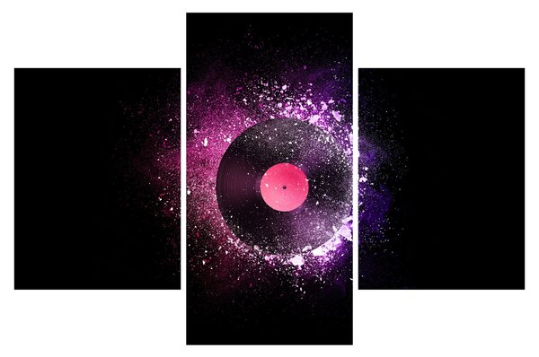 Tablou - Disc de vinil roz-violet (90x60 cm)