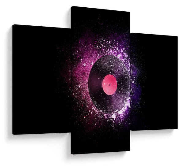 Tablou - Disc de vinil roz-violet (90x60 cm)