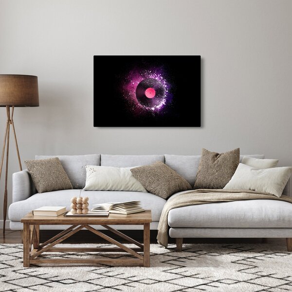 Tablou - Disc de vinil roz-violet (90x60 cm)