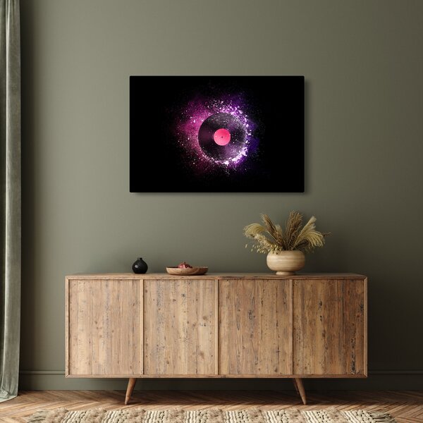 Tablou - Disc de vinil roz-violet (90x60 cm)