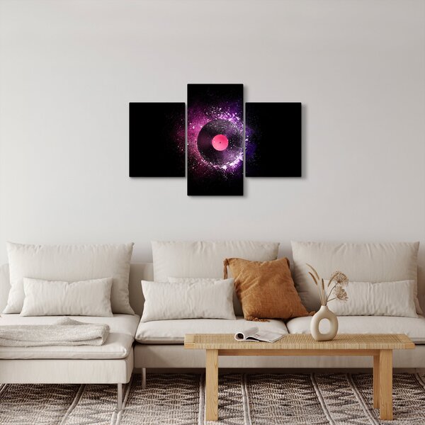 Tablou - Disc de vinil roz-violet (90x60 cm)