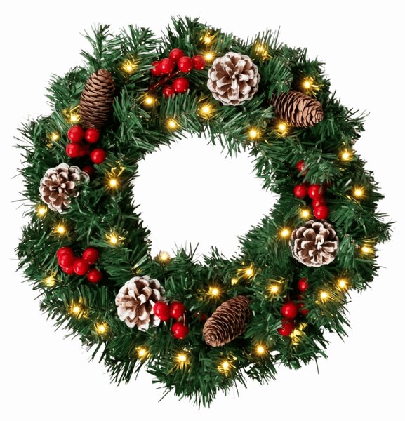 Coronita de Advent pentru usa COSY GLOW 50 cm cu iluminare LED