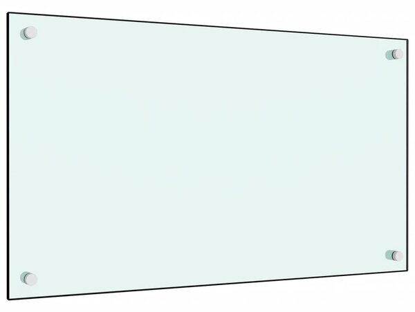 Panou antistropi de bucătărie, alb, 70x40 cm, sticlă securizată