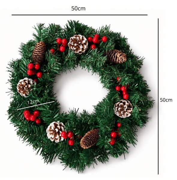 Coronita de Advent pentru usa COSY GLOW 50 cm cu iluminare LED