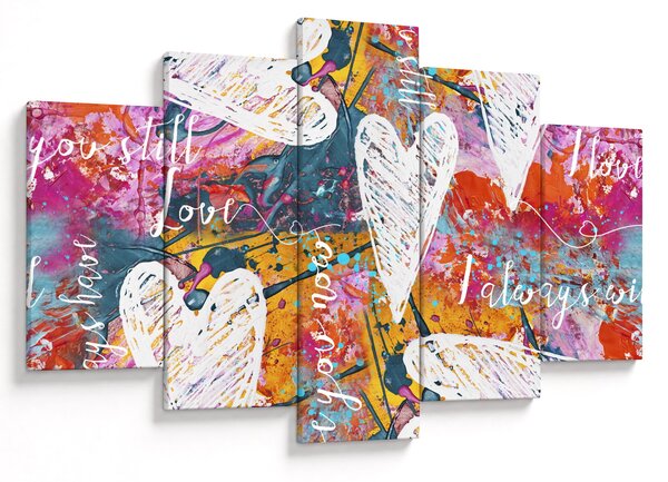 Tablou - Inima pe un fundal abstract (150x105 cm)