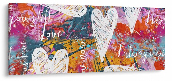 Tablou - Inima pe un fundal abstract (120x50 cm)