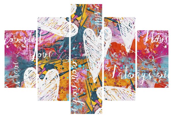 Tablou - Inima pe un fundal abstract (150x105 cm)