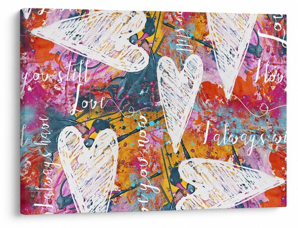 Tablou - Inima pe un fundal abstract (70x50 cm)