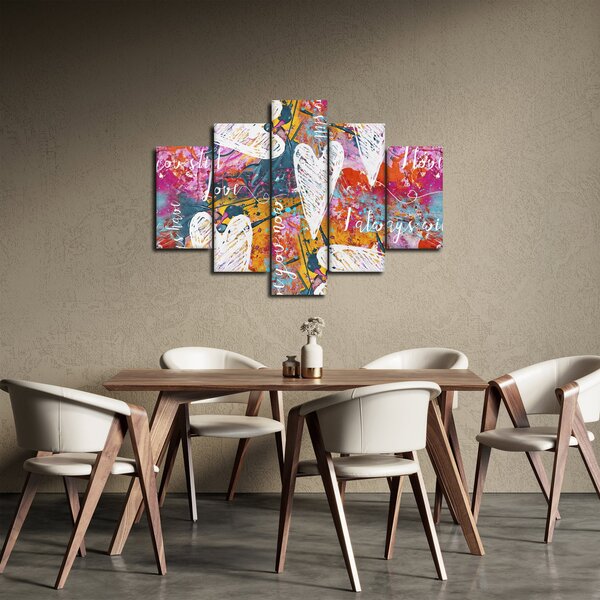 Tablou - Inima pe un fundal abstract (150x105 cm)