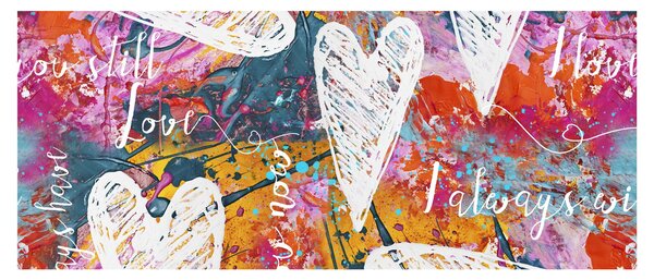 Tablou - Inima pe un fundal abstract (120x50 cm)