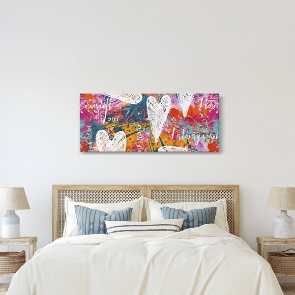 Tablou - Inima pe un fundal abstract (120x50 cm)