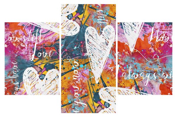 Tablou - Inima pe un fundal abstract (90x60 cm)
