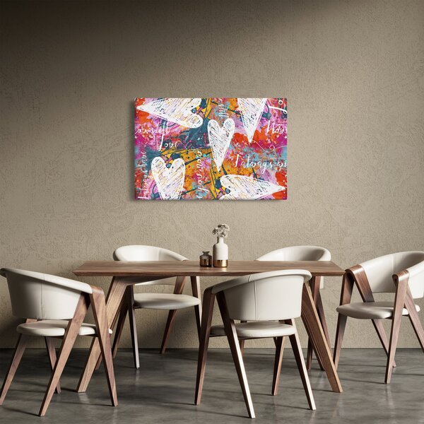Tablou - Inima pe un fundal abstract (90x60 cm)