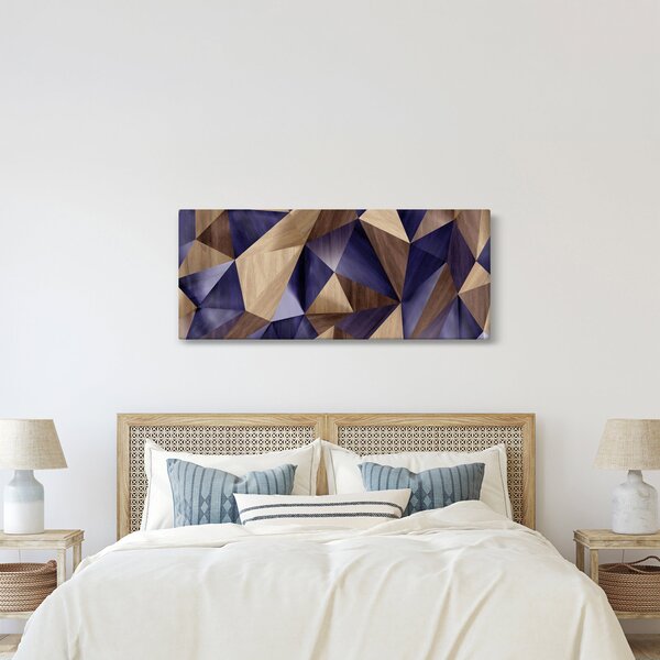 Tablou - 3D triunghiuri de lemn (120x50 cm)