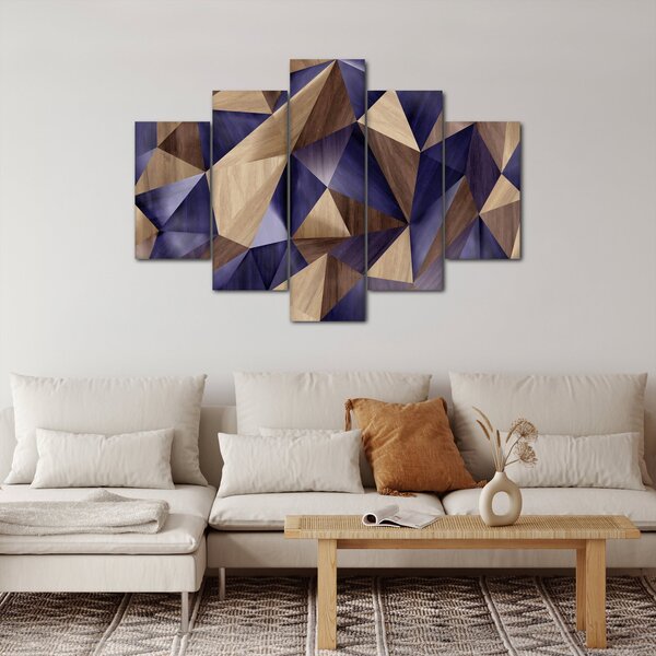 Tablou - 3D triunghiuri de lemn (150x105 cm)