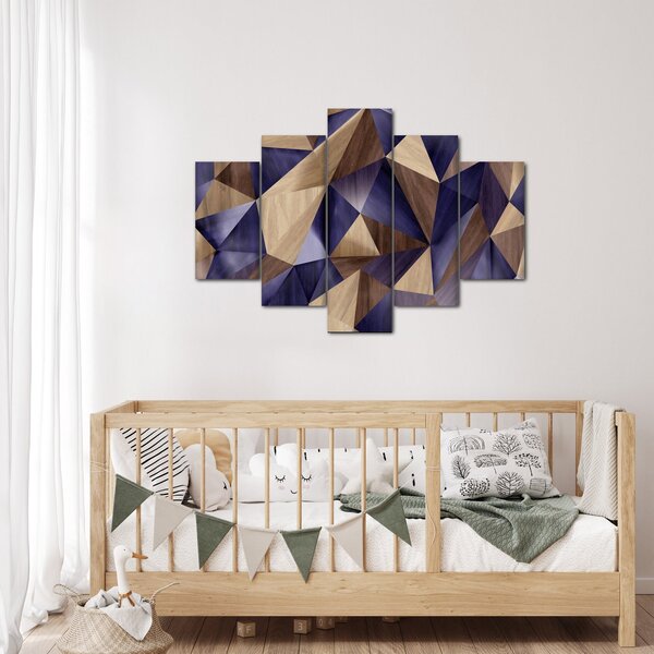Tablou - 3D triunghiuri de lemn (150x105 cm)