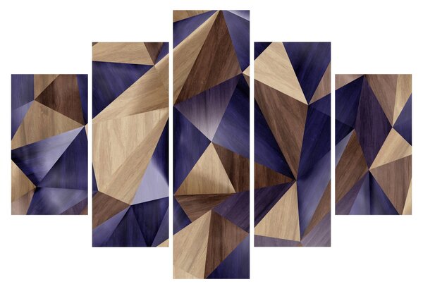 Tablou - 3D triunghiuri de lemn (150x105 cm)
