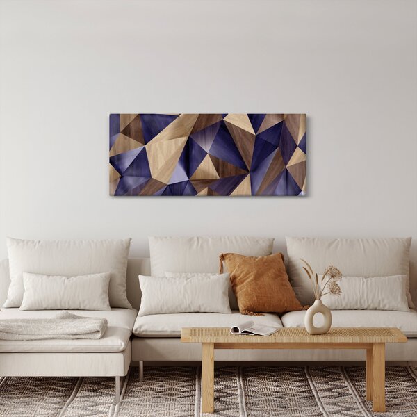 Tablou - 3D triunghiuri de lemn (120x50 cm)