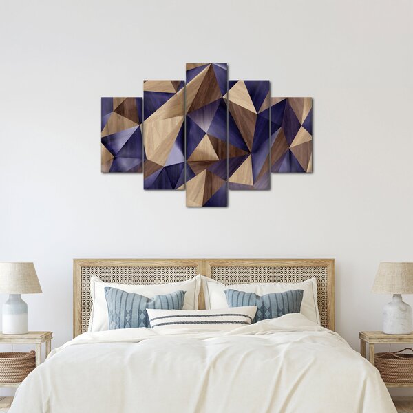 Tablou - 3D triunghiuri de lemn (150x105 cm)