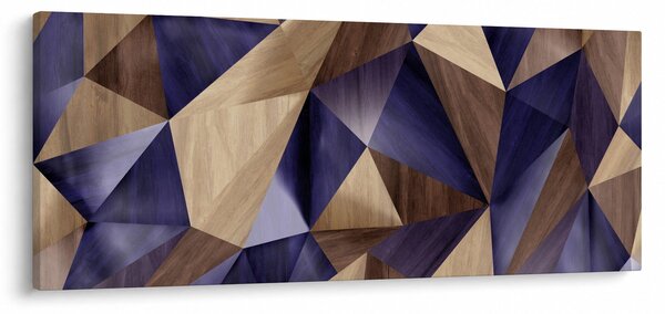 Tablou - 3D triunghiuri de lemn (120x50 cm)