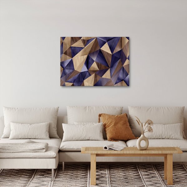 Tablou - 3D triunghiuri de lemn (70x50 cm)