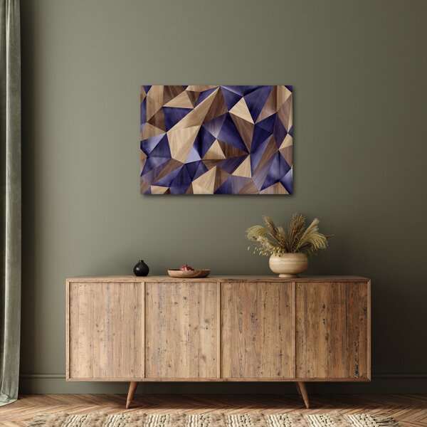 Tablou - 3D triunghiuri de lemn (70x50 cm)