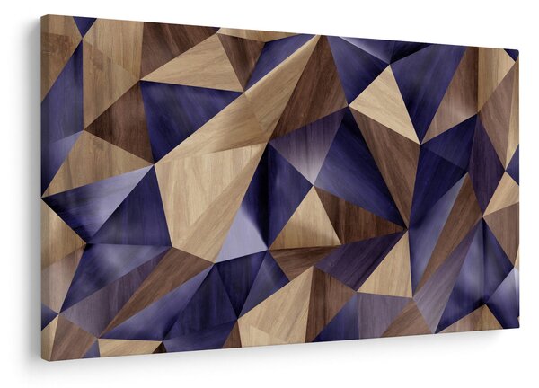 Tablou - 3D triunghiuri de lemn (90x60 cm)