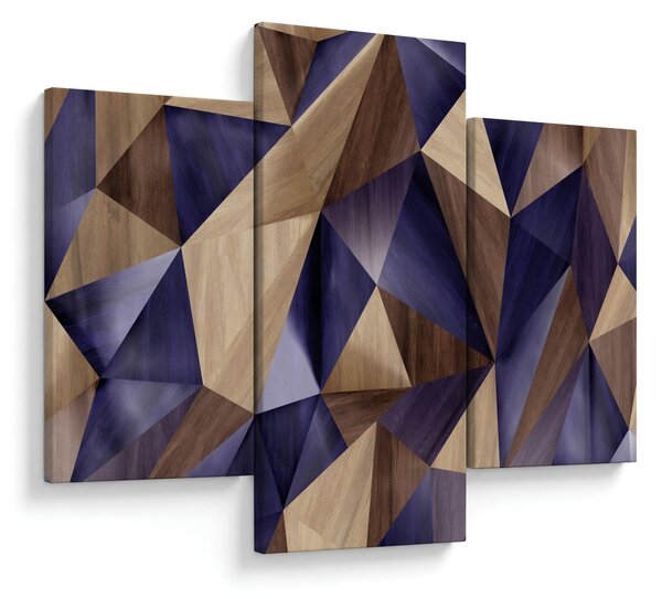 Tablou - 3D triunghiuri de lemn (90x60 cm)