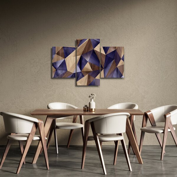 Tablou - 3D triunghiuri de lemn (90x60 cm)