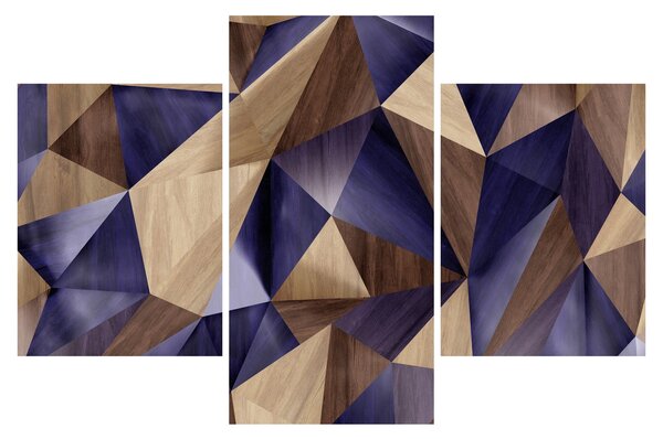 Tablou - 3D triunghiuri de lemn (90x60 cm)