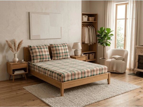 Cearsaf Cocolino microplus cu elastic WINTER PLAID 90x200 cm colorat