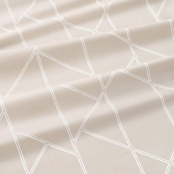 Goldea lenjerie de pat 100% bumbac - linii geometrice pe latte 140 x 200 și 50 x 70 cm