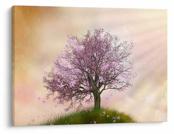 Tablou - Copacul înflorit în deal (70x50 cm)