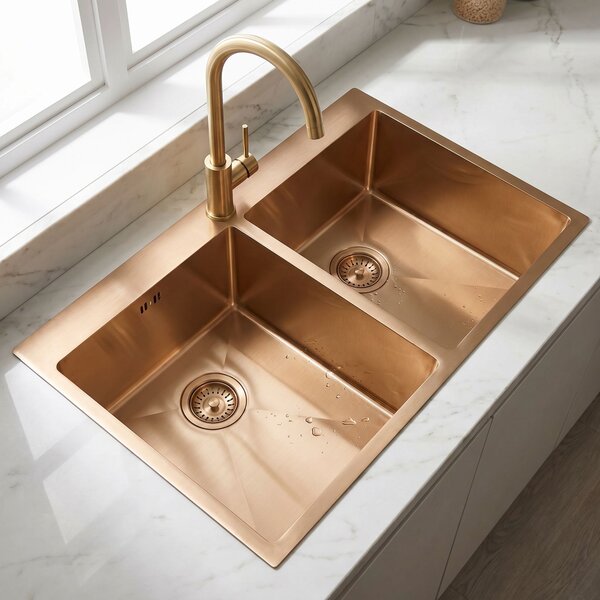 Lavoar din oțel Joel BRUSH COPPER, ZLE-06412, Rea