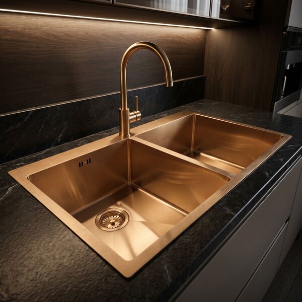Lavoar din oțel Joel BRUSH COPPER, ZLE-06412, Rea