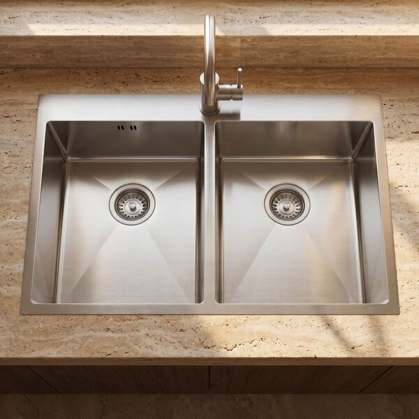 Chiuvetă Rea Joel, din oțel inoxidabil cu 1 compartiment, 830x550x225 mm, oțel periat, ZLE-06413
