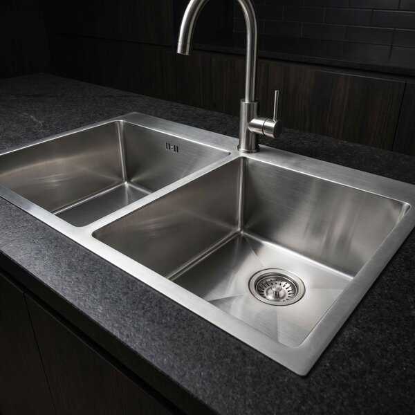 Chiuvetă Rea Joel, din oțel inoxidabil cu 1 compartiment, 830x550x225 mm, oțel periat, ZLE-06413