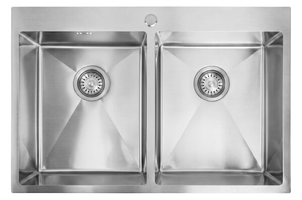 Chiuvetă Rea Joel, din oțel inoxidabil cu 1 compartiment, 830x550x225 mm, oțel periat, ZLE-06413