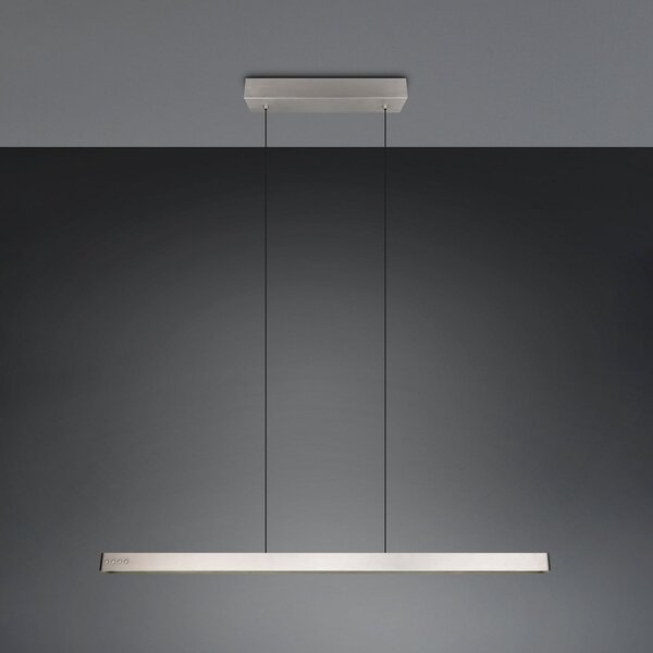 Trio Lighting Lampă suspendată LED Donegal, culoare nichel, lungime 150 cm, CCT, reglabil, Metalic, Camera de zi / sufragerie, Metal, Modern