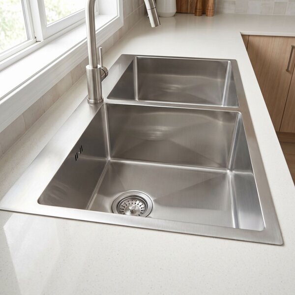 Chiuvetă Rea Joel, din oțel inoxidabil cu 1 compartiment, 830x550x225 mm, oțel periat, ZLE-06413