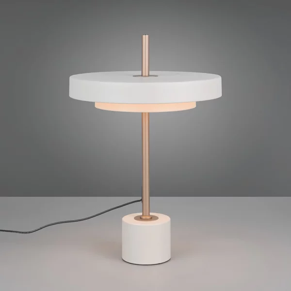 Trio Lighting Lampa de masă LED Keaton, gri deschis, înălțime 45 cm, metal, CCT, reglabil, Gri, Camera de zi / sufragerie, Metal
