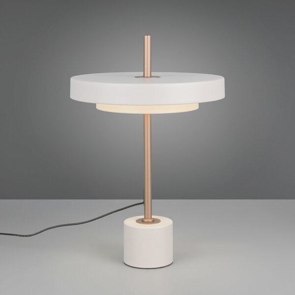 Trio Lighting Lampa de masă LED Keaton, gri deschis, înălțime 45 cm, metal, CCT, reglabil, Gri, Camera de zi / sufragerie, Metal