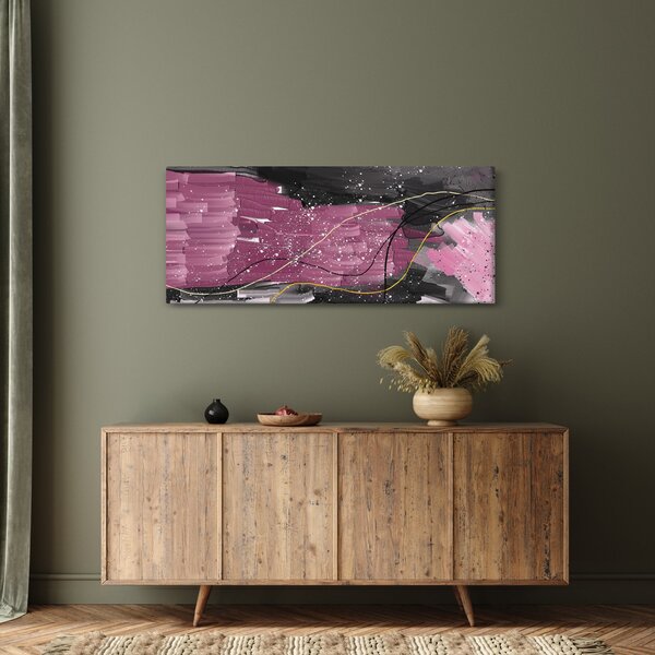 Tablou - Abstracție roz-roșu (120x50 cm)
