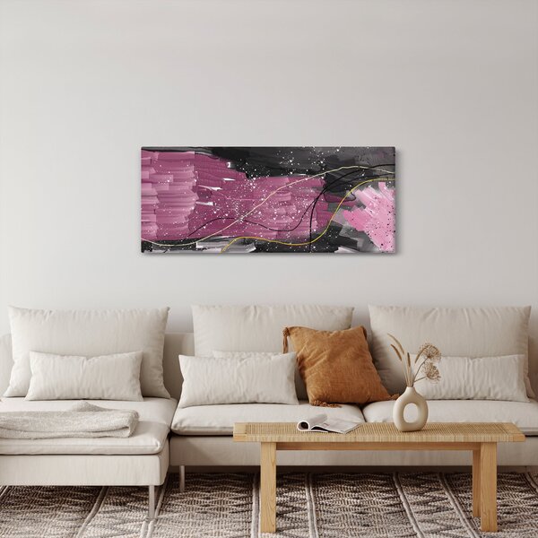Tablou - Abstracție roz-roșu (120x50 cm)
