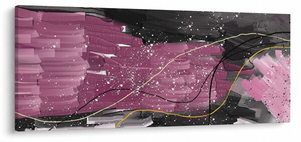 Tablou - Abstracție roz-roșu (120x50 cm)