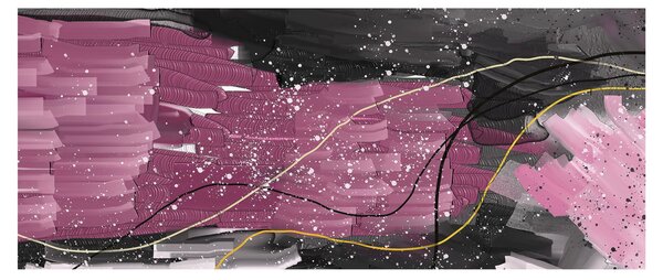 Tablou - Abstracție roz-roșu (120x50 cm)