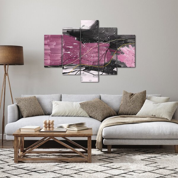 Tablou - Abstracție roz-roșu (150x105 cm)