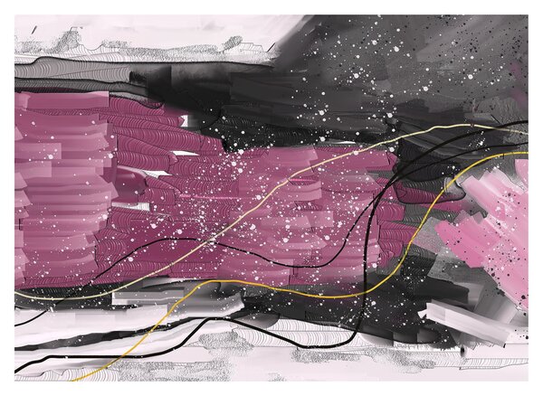Tablou - Abstracție roz-roșu (70x50 cm)