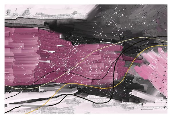 Tablou - Abstracție roz-roșu (90x60 cm)