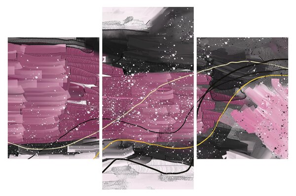 Tablou - Abstracție roz-roșu (90x60 cm)